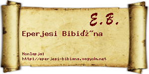 Eperjesi Bibiána névjegykártya